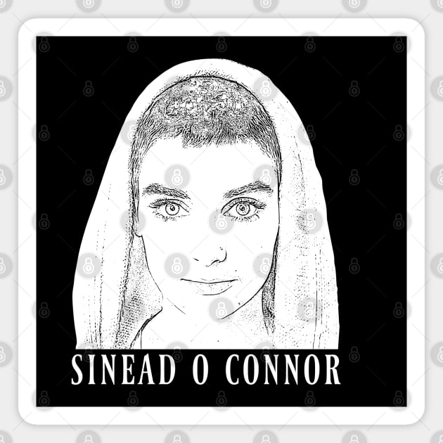 sinead o'connor // White retro Magnet by Degiab